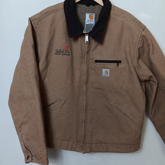 Carhartt Detroit Jacket Women's Size L Camel Tan Blanket Lined - Picture 6 of 16